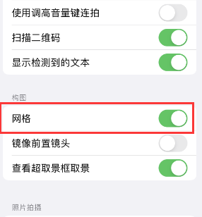 环江苹果手机维修网点分享iPhone如何开启九宫格构图功能